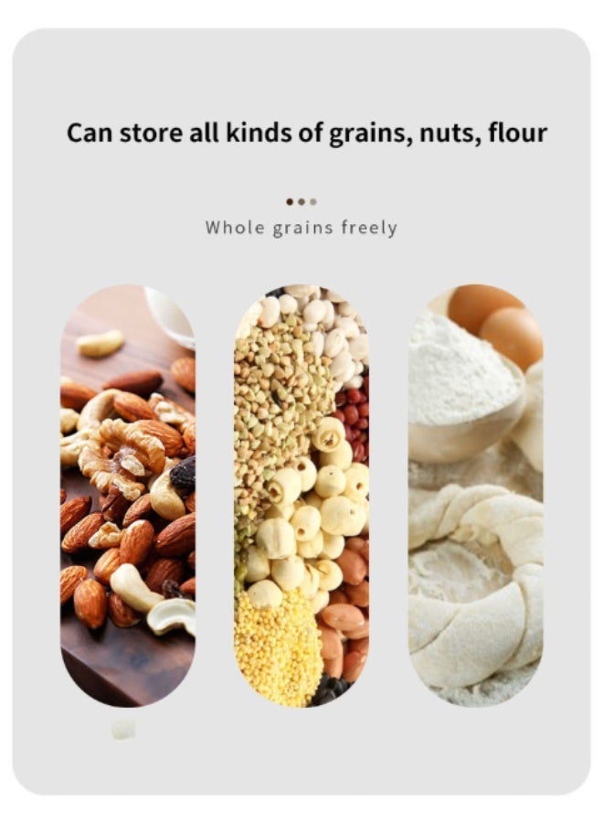 Reelyo Rice Bucket with Measuring Cup, 8/13/18KG Clear Food Dispenser Rice Container, Transparent Storage Container for Cereal, Cereal Dry Food Storage Containers, Sealed Moisture-Proof Rice Storage Bucket, BPA-Free Household Rice Holder Bin Large Capacity Grain Container for Flour, Sugar, Oatmeal, Soybean, Cereals Kitchen Pantry Organization and Storage - Image 3